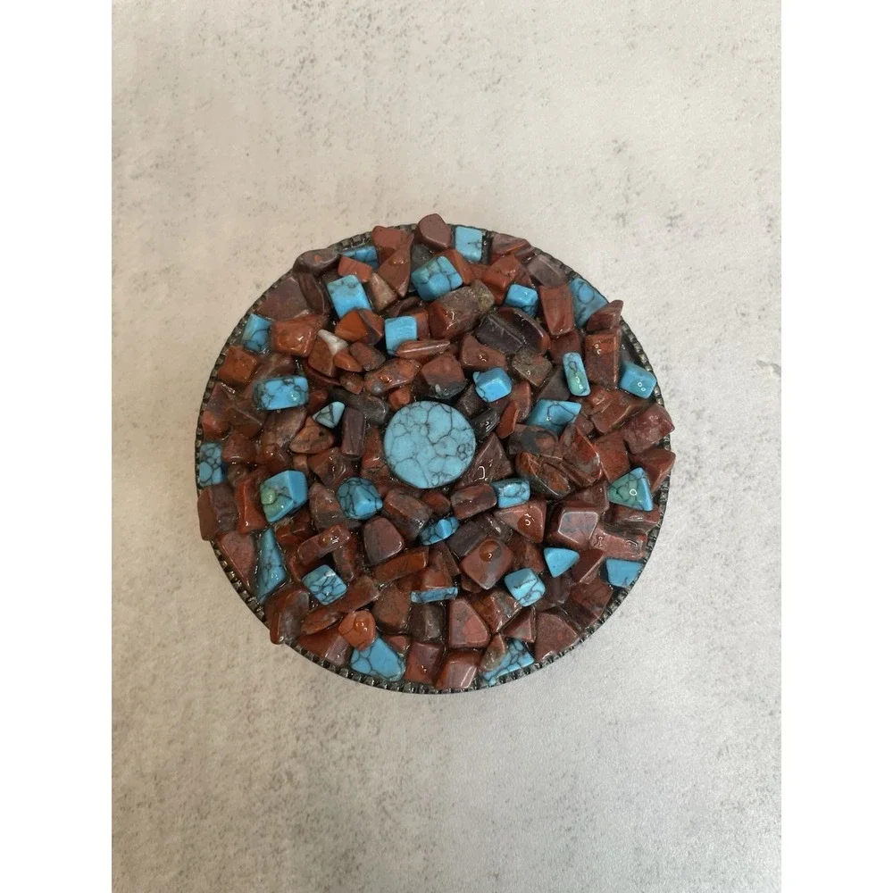 Women's Western Mosaic Stone Buckle Turquoise 3